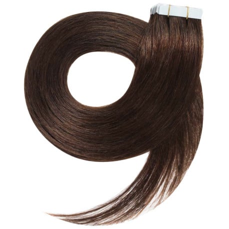 Extensions adhésives chocolat cheveux raides 50 cm