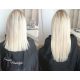 Extensions adhésives blond platine cheveux raides 63 cm