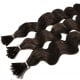 Extensions à froid châtain foncé cheveux frisés 60 cm