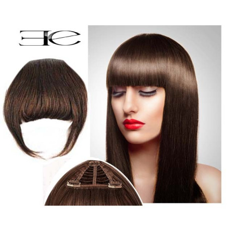 Frange à clips N4 Chocolat , cheveux 100 % naturels Frange à clips N4 Chocolat , cheveux 100 % naturels en vente sur elite-extensions.fr