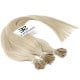 Extensions à froid blond polaire cheveux raides 50 cm