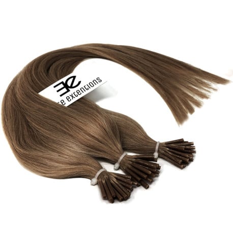 Extensions à froid châtain clair cheveux raides 50 cm 0.85 Gr