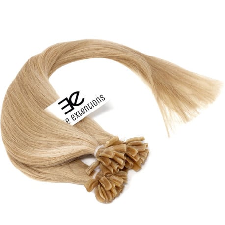 Extensions à chaud blond cendré cheveux raides 50 cm