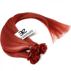 Extensions à chaud rouges cheveux raides 50 cm