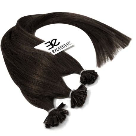 Extensions à chaud brunes cheveux raides 50 cm 1 Gr
