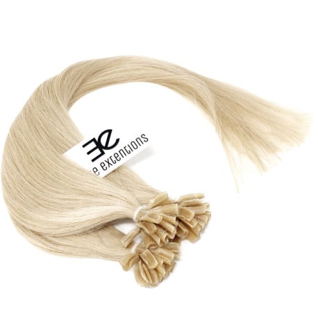 Extensions à chaud blond platine cheveux raides 50 cm 1 Gr
