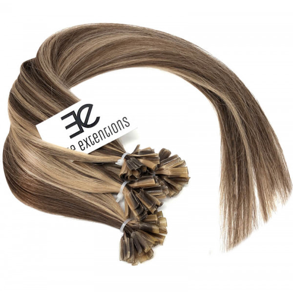 Extensions à Clip Cheveux Châtain Cuivré Méché Blond 60 Cm - Neuf Référence 6bt27b