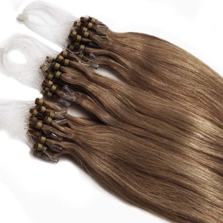 Extensions à loops châtain clair cheveux raides 48 cm 1 Gr