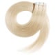 Extensions adhésives blond platine cheveux raides 63 cm