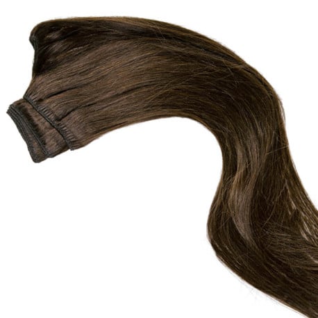 Tissage cheveux naturel châtain noisette 63 cm