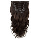 Extensions à clips châtain foncé cheveux bouclés 63 cm