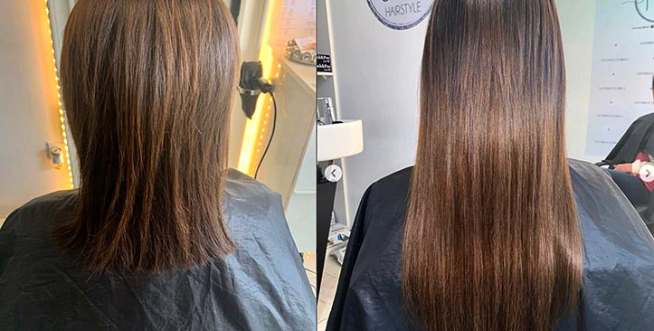 Hair extensions: before / after - elite extensions